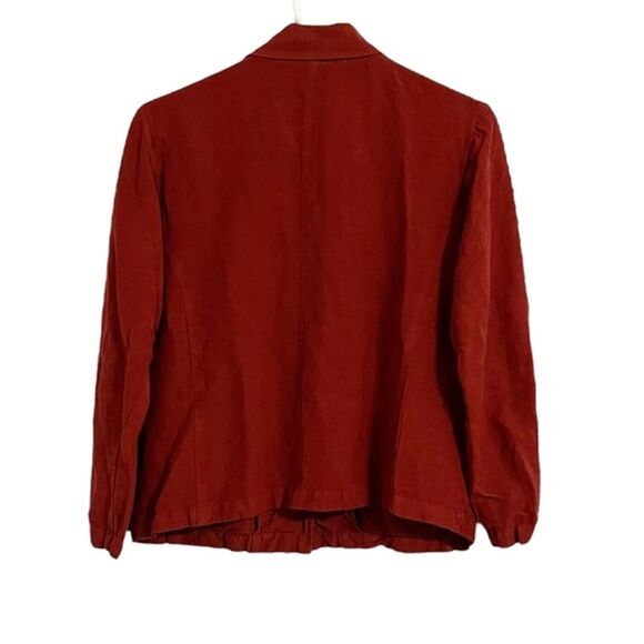 Johnny Was Collection Red Linen Rayon Collared Button Jacket Blouse Size XS - Picture 7 of 7